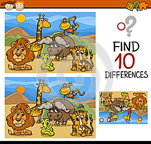 Finding differences game cartoon