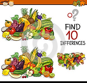 Finding differences game cartoon