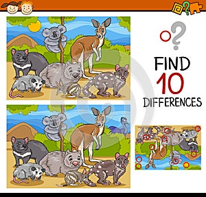 Finding differences game cartoon