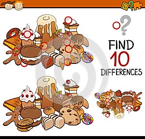 Finding differences game cartoon