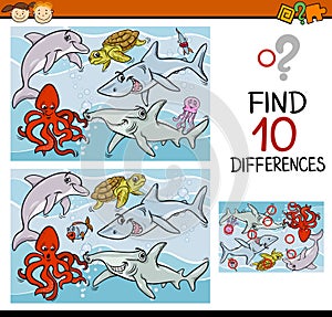 Finding differences game cartoon