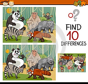 Finding differences game cartoon