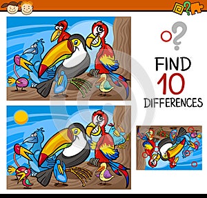 Finding differences game cartoon