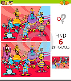 Finding differences game with fantasy creatures