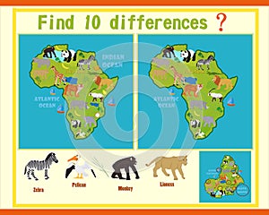 Finding the differences on the map of Africa