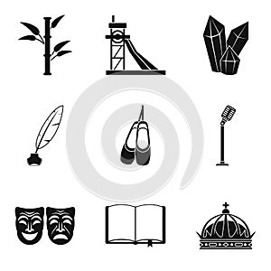 Finding icons set, simple style