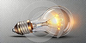 Finding inspiration online sparks creativity light bulb isolated on transparent background photo