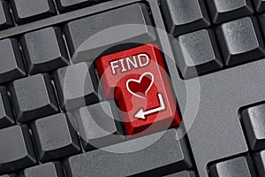 Finding Love Key Empty Computer Keyboard