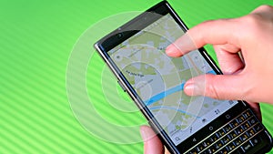 Finding a route to location using the mobile maps application