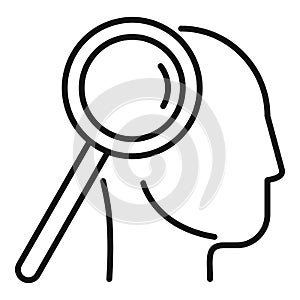 Finding solution icon, outline style