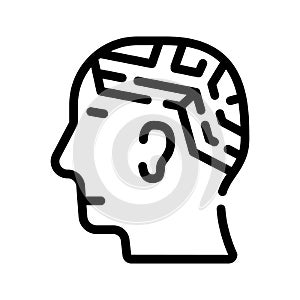 Finding solution, maze line icon vector illustration
