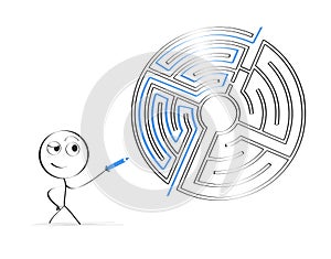 Finding way through labyrinth