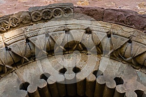 Fine archivolts in romanesque church of San Esteban de Aramil S photo