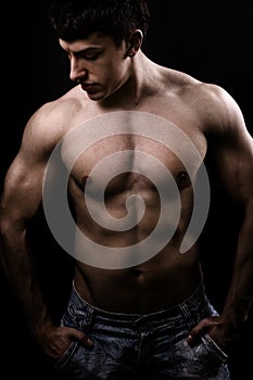 Fine art image of muscular shirtless man