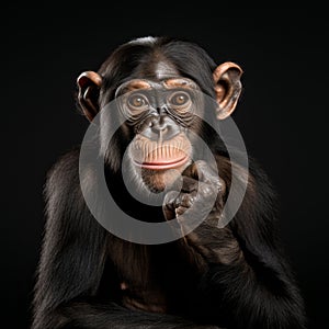 Fine Art Photography: Captivating Chimpanzee Studio Portrait