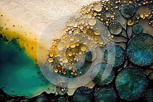 Fine Art Pointillism seaglass golden streams abstract