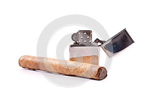 Fine Cigar with Lighter