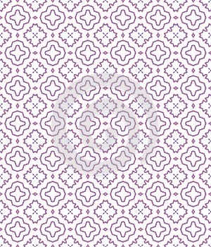 Fine Contour Outline Geometric Floral Seamless Texture Pattern.Stylish Fabric Fashion Interior Decorative Mosaic Background