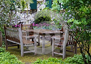 fine day in May at the Bavarian biergarten (Augsburg, Bavaria, Germany) photo