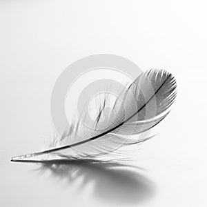 Fine delicate barbs with a central shaft casting a soft shadow