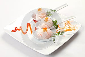 Fine dining Chinese shrimp dumpling