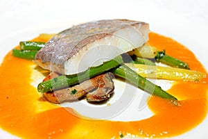 Fine dining, John Dory fish fillet