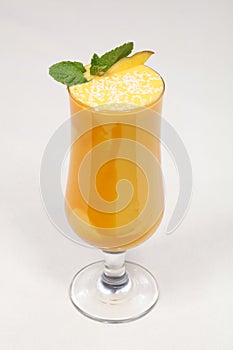 Fine dining meal, delicious mango cocktail