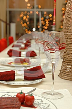 Fine dinning table setting