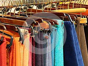 fine fabrics of many colors and fabrics for sale in the artisan tailoring shop