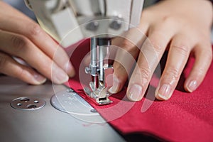 Machine sewing, hand sewing, sewing, embroidery, clothes, hands, machine, background, clothing, apparel, craft, cut, apparel, fabr photo