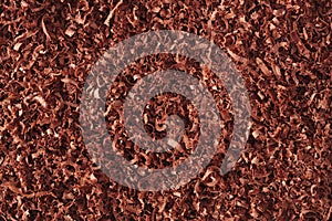 Fine grated chocolate background