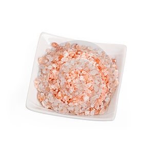 Fine Himalayan Pink Salt in a Ceramic Bowl