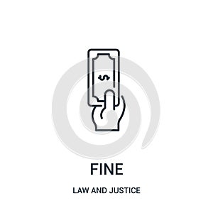 fine icon vector from law and justice collection. Thin line fine outline icon vector illustration. Linear symbol for use on web
