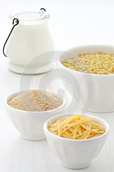 Fine macaroni and cheese ingredients photo