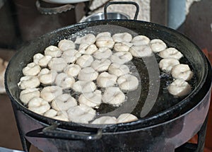 Fine majorcan doughnuts called bunjols