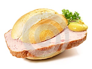 Fine Meat - Baked Fine Meatloaf Slices in a Bread Roll