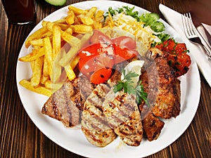 Fine Meat - Classic Greek Meat Plate with French Fries