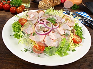 Fine Meat - German Sausage Salad with Pickles and Onions photo