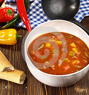 Fine Meat - Goulash Soup with Pepper and Bread