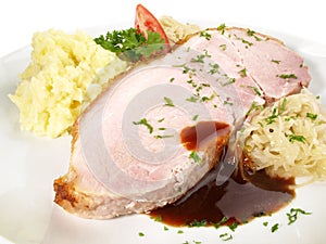 Fine Meat - Pork Roast Slice with Crackle and Potato Puree