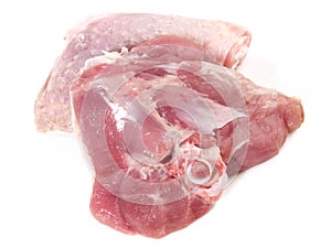 Fine Meat - Raw Turkey Haunch on white Background