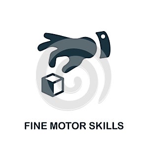 Fine Motor Skills icon. Monochrome sign from cognitive skills collection. Creative Fine Motor Skills icon illustration