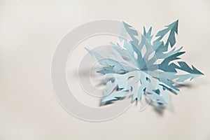 Fine paper snowflake cut out.