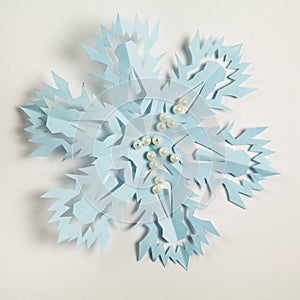 Fine paper snowflake cut out.