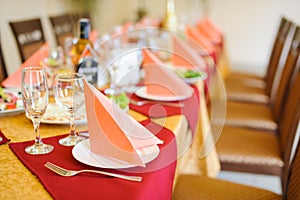 Fine restaurant dinner table place setting