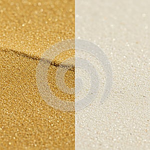 Fine sand textures are displayed side by side in this image. The left side features a