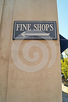 Fine shops sign