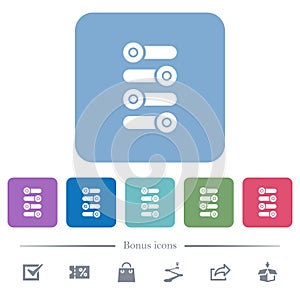 Fine tune flat icons on color rounded square backgrounds