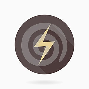 Fine Vector lightningFlat Icon With Lightning