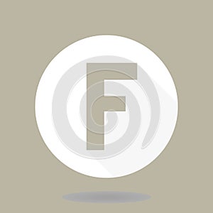 Fine Vector Flat Icon With Letter F